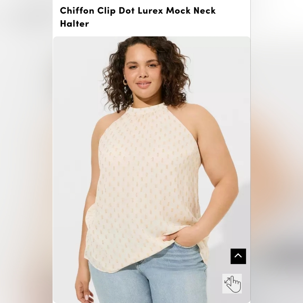 Torrid Chiffon Clip Dot Halter Top - Cream